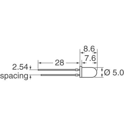 Infrared (IR) Emitter 860nm 1.5V 100mA 1100mW/sr @ 100mA 6° Radial - 3