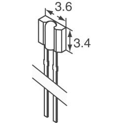 Infrared (IR) Emitter 950nm 1.25V 100mA 1mW/sr @ 100mA 50° Radial, Side View - 2