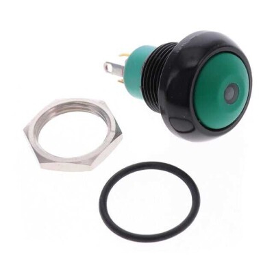 Pushbutton Switch SPST-NO Standard, Illuminated Panel Mount, Front - 1