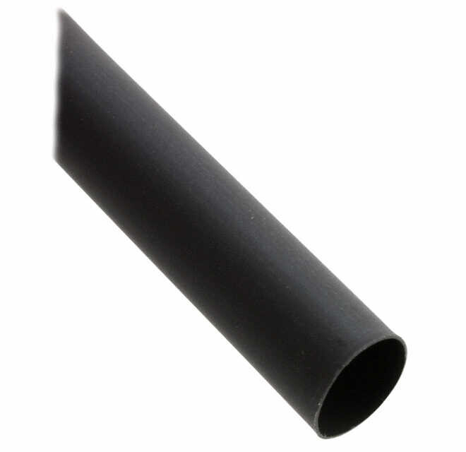  Heat Shrink Tubing, Semi-flexible 0.630" (16.00mm) 4 To 1 Black 4.00