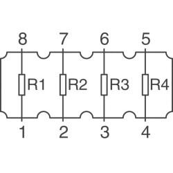 220 Ohm ±5% 125mW Power Per Element Isolated 4 Resistor Network/Array ±200ppm/°C 2012, Convex, Long Side Terminals - 4