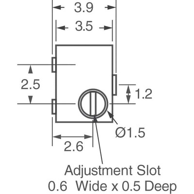 5 kOhms 0.25W, 1/4W J Lead Surface Mount Trimmer Potentiometer Cermet 12.0 Turn Top Adjustment - 4