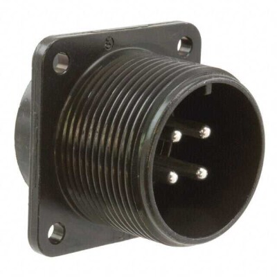 4 (3 + PE) Position Circular Connector Receptacle, Male Pins Solder Cup - 1