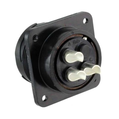 4 (3 + PE) Position Circular Connector Receptacle, Male Pins Solder Cup - 1