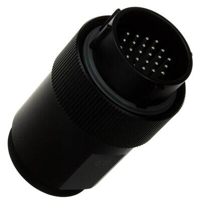 24 Position Circular Connector Plug, Male Pins Solder Cup - 1