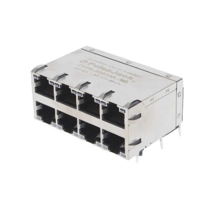 8 Port RJ45 Through Hole 10/100/1000 Base-T, Power over Ethernet+ (PoE+) - 1