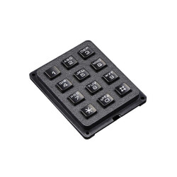 Keypad Switch 12 Polymer Keys Conductive Rubber Contacts Matrix Output Non-Illuminated - 1