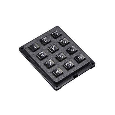 Keypad Switch 12 Polymer Keys Conductive Rubber Contacts Matrix Output Non-Illuminated - 1