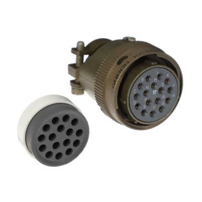 16 Position Circular Connector Plug, Female Sockets Solder Cup - 1