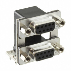 9, 9 Position D-Sub - Stacked Receptacle, Female Sockets Connector - Amphenol ICC (Commercial Products)