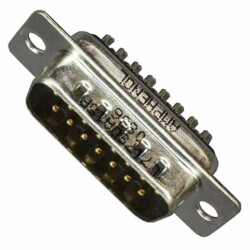 15 Position D-Sub Plug, Male Pins Connector - Amphenol ICC (Commercial Products)