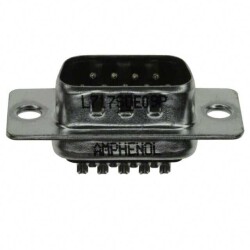 9 Position D-Sub Plug, Male Pins Connector - Amphenol ICC (Commercial Products)