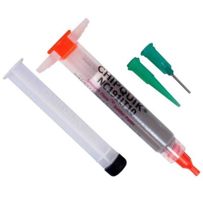 Lead Free No-Clean Solder Paste Bi57.6Sn42Ag0.4 (57.6/42/0.4) Syringe, 0.35 oz (10g), 5cc - 1