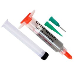 Lead Free No-Clean Solder Paste Bi57.6Sn42Ag0.4 (57.6/42/0.4) Syringe, 0.53 oz (15g), 5cc - Chip Quik Inc.