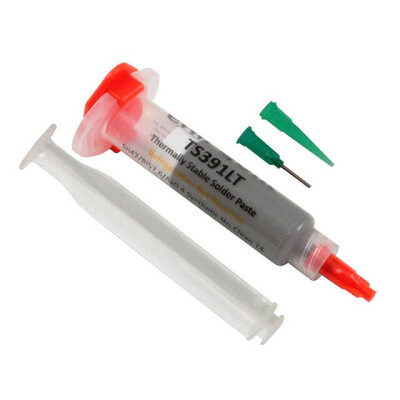 Lead Free No-Clean Solder Paste Bi57.6Sn42Ag0.4 (57.6/42/0.4) Syringe, 0.53 oz (15g), 5cc - 1