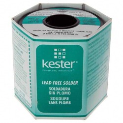 Lead Free Water Soluble Wire Solder Sn96.5Ag3Cu0.5 (96.5/3/0.5) 24 AWG, 25 SWG Spool, 1 lb (454 g) - Kester Solder