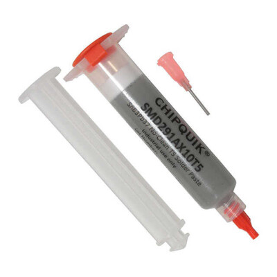 Leaded No-Clean Solder Paste Sn63Pb37 (63/37) Syringe, 1.23 oz (35g), 10cc - 1