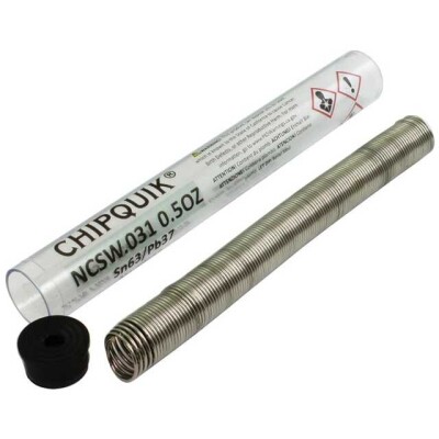 Leaded No-Clean Wire Solder Sn63Pb37 (63/37) 20 AWG, 21 SWG Tube, 0.50 oz (14.17g) - 1