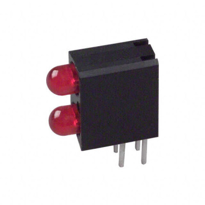 LED Circuit Board Indicator LED Circuit Board Indicator 2 High Red (x 2) Diffused, Tinted 2V 10mA Round with Domed Top 3mm, T-1 Through Hole, Right Angle - 1
