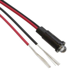 LED Panel Indicator Green Clear 45° 2.1V 30mA Wire Leads - 6