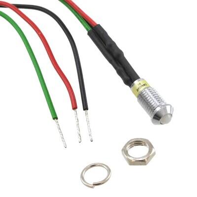 LED Panel Indicator Green, Red 120° 3V Green, 3V Red 20mA Green, 20mA Red Wire Leads - 6