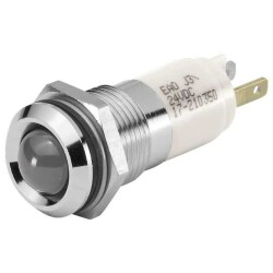 LED Panel Indicator White Diffused 24V 17mA Quick Connect - 0.110