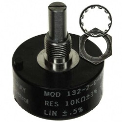 10k Ohm 1 Gang Linear Panel Mount Potentiometer 1.0 Turns Wirewound 2.75W Solder Turret - Vishay Spectrol