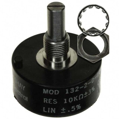 10k Ohm 1 Gang Linear Panel Mount Potentiometer 1.0 Turns Wirewound 2.75W Solder Turret - 1