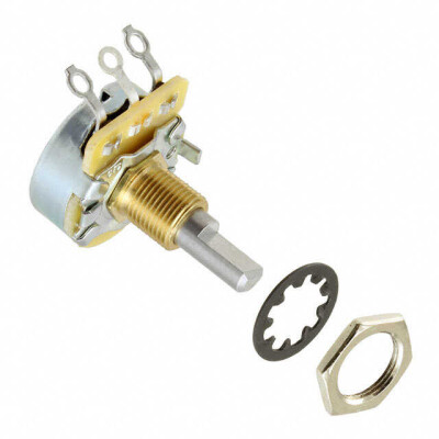 5k Ohm 1 Gang Linear Panel Mount Potentiometer 1.0 Turns Carbon 0.5W, 1/2W Solder Lug - 1