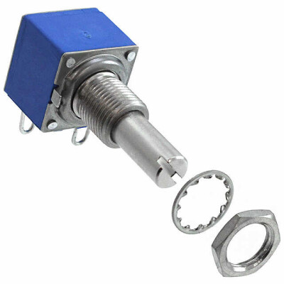 10k Ohm 1 Gang Linear Panel Mount Potentiometer 1.0 Turns Cermet 2W Solder Hook - 1