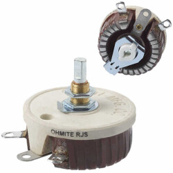10k Ohm 1 Gang Linear Panel Mount Potentiometer 1.0 Turns Wirewound 50W Solder Lug - Ohmite