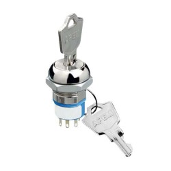 Keylock Switch 3 Position DP3T 4A (AC/DC) 125 VAC 28 VDC Panel Mount - APEM Inc.