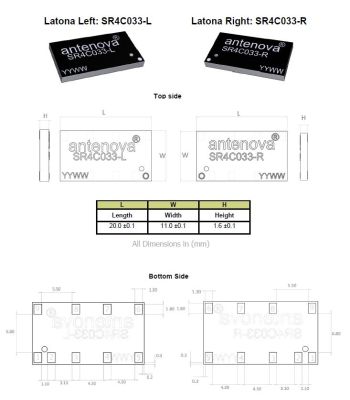 LP-WAN, 791-960 MHz NB-IOT / LoRa / ISM Latona SMD Antenna - 2