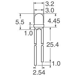 Green, Red 569nm Green, 621nm Red LED Indication - Discrete 2.1V Green, 2V Red Radial - Lite-On Inc. (1)