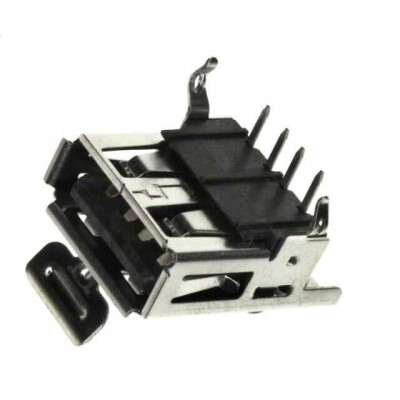 USB-A (USB TYPE-A) Receptacle Connector 4 Position Panel Mount, Through Hole, Right Angle - 1