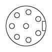 M12 A-Code Receptacle 8Pin Male, Straight PCB Type, Front Fastened - 2