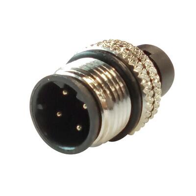 M12 D-Code Plug for Cable 4Pin Male, For Overmold with Cable - 1
