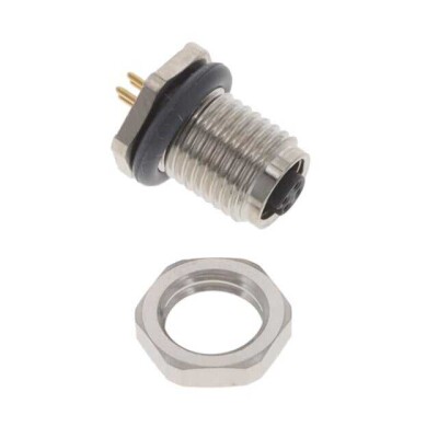 4 Position Circular Connector Receptacle, Female Sockets Solder - 1