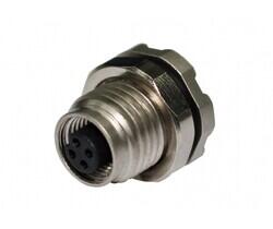 M5 A-Code Receptacle 4 Pin Female Straight Type - 1