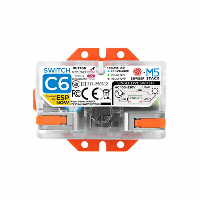 M5Stack K140 Single Live Wire Wi-Fi Smart Switch (ESP32-C6) - 2