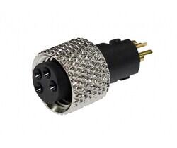 M8 A-Code Plug for Cable 4Pin Female, For Overmold with Cable - 1