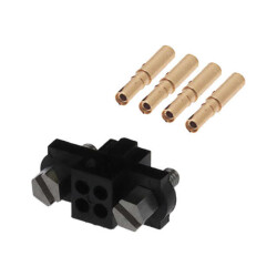 4 Position Rectangular Receptacle Connector Crimp Gold 24-28 AWG - Harwin Inc.