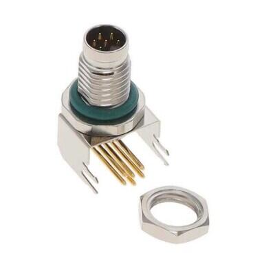 6 Position Circular Connector Receptacle, Male Pins Solder - 1