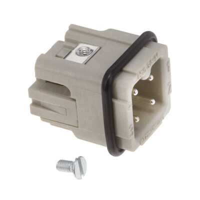Male Insert Gray 3+Ground Position Screw - 1