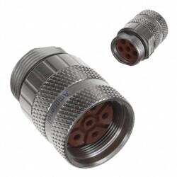 6 (5 Power + PE) Position Circular Connector Plug Housing Free Hanging (In-Line) Coupling Nut - Amphenol Sine Systems Corp