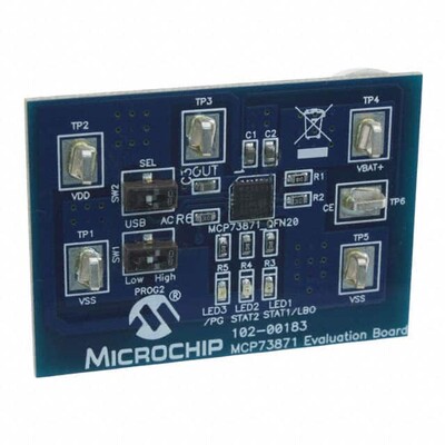 MCP73871 Battery Charger Power Management Evaluation Board - 1
