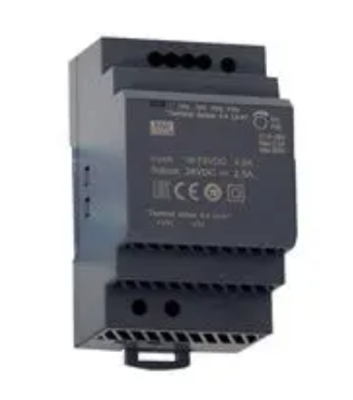 MEAN WELL - DDR-60G-24 - Isolated DIN Rail Mount DC/DC Converter, Railway, 4:1, 60 W, 1 Output, 24 V, 2.5 A - 1