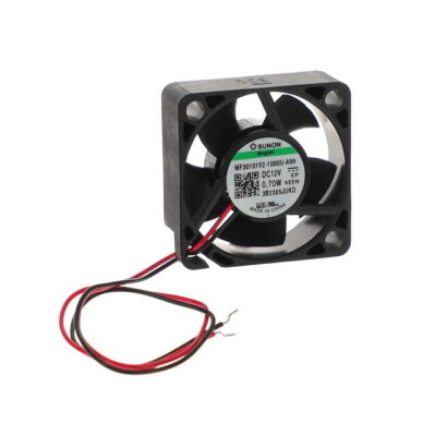 Fan Tubeaxial 12VDC Square - 30mm L x 30mm H Vapo-Bearing™ 4.6 CFM (0.129m³/min) 2 Wire Leads - 1