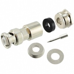 MHV Connector Plug, Male Pin 50 Ohms Free Hanging (In-Line) Solder - Amphenol RF