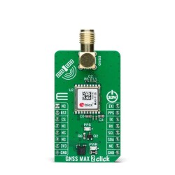 MAX-F10S Global Navigation Satellite System (GNSS) Wireless (RF/RFID) mikroBUS™ Click™ Platform Evaluation Expansion Board - MikroElektronika